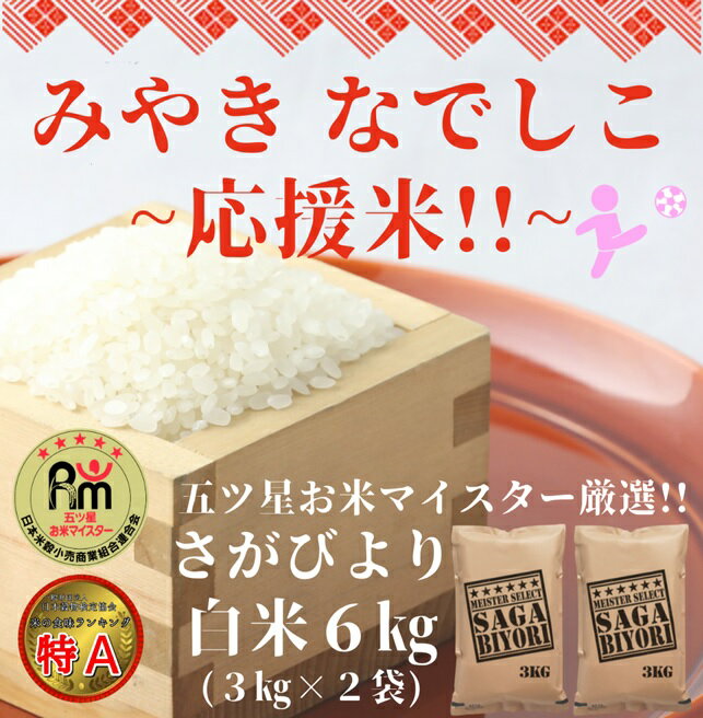 【ふるさと納税】【みやきなでしこ】応援米さがびより白米6kg（3kg×2袋）（CIB68）
