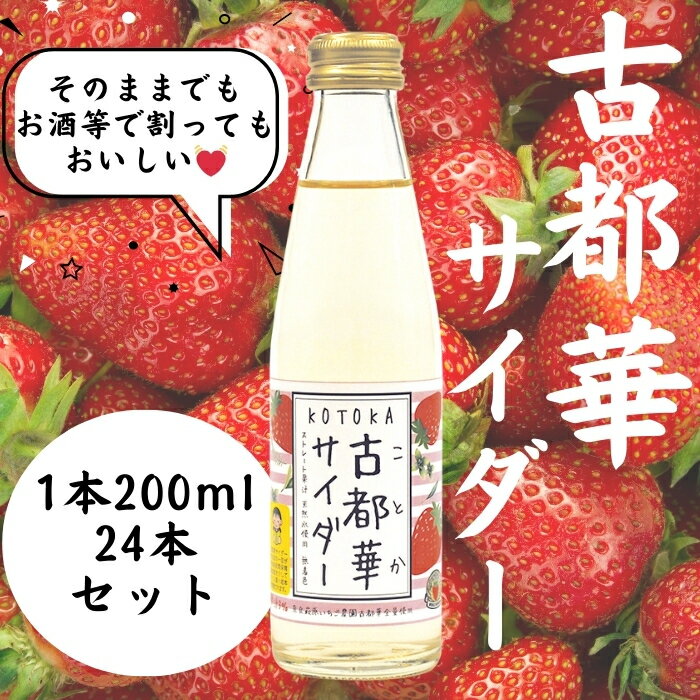 【ふるさと納税】 奈良のいちご 古都華サイダー24本セット サイダー 大容量 いちご 飲料 イチゴ ご当地サイダーフルーツサイダー瓶サイダー 古都華 ギフトお土産プレゼント 贈答品 お礼の品 返礼品内祝い 新築祝い ご挨拶 なら 奈良県 奈良市