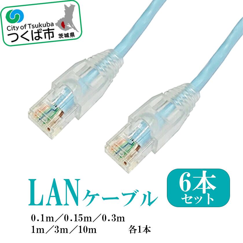 【ふるさと納税】茨城県つくば市産 LANケーブルセット (長さ色々6本セット) | 茨城県 つくば市 ネット NET ラン LAN ランケーブル インターネット PC パソコン アクセサリ 周辺機器 セット
