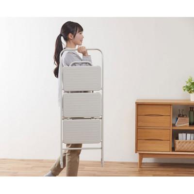 ふるさと納税 大河原町 折りたたみステップ3段 ニュアンスグレー アイリスオーヤマ[53752969] |  | 02