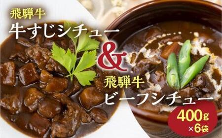 飛騨牛シチュー＆飛騨牛すじシチュー（400ｇ × 各3袋） | レトルト 飛騨牛すじ  DC017