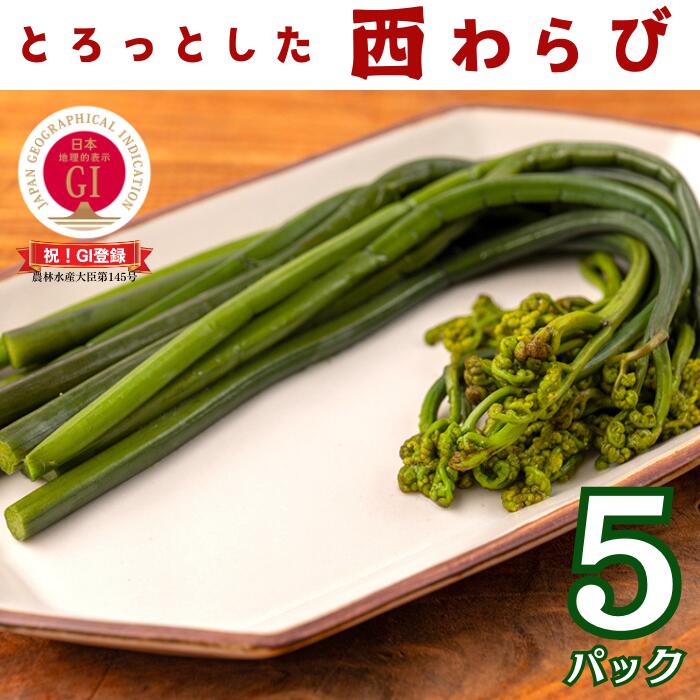【ふるさと納税】＜先行予約＞「とろっとした西わらび」水煮　5パック　岩手県　西和賀町　にしわが　ワラビ　蕨