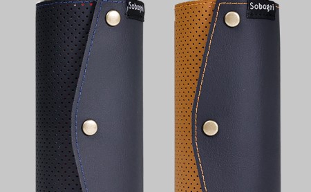 CB（カセットボンベ）缶カバー【アウトドア キャンプ BBQ】 アウトドア用品 キャンプ用品 アクセサリー ドレスアップ SNS映え エシカルレザー 高級さ バイカラー 衝撃保護 耐久性  レッド×ブ