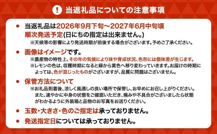 先行予約 レモン 国産 マイヤーレモン 約3kg 15～20玉 【2026年9月下旬から2027年6月中旬発送予定】