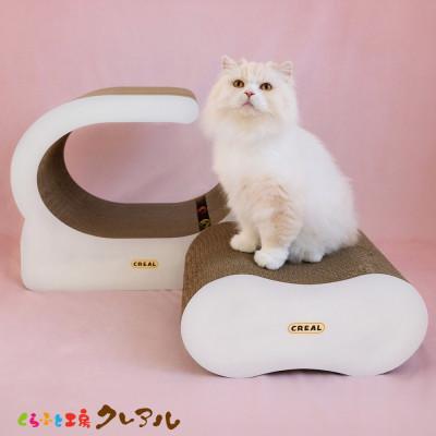 ふるさと納税 常滑市 猫の爪とぎ　ステージベッド【白】