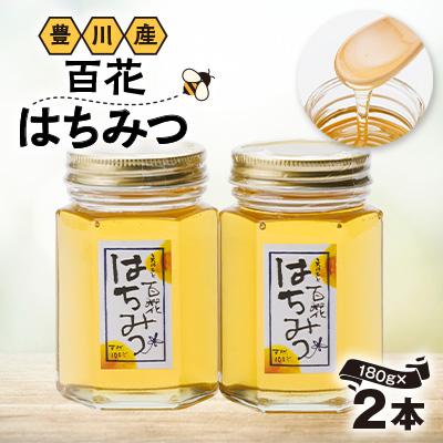 ふるさと納税 豊川市 豊川産百花はちみつ　180g瓶×2本