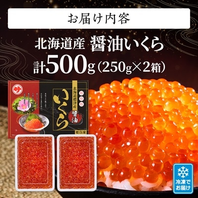 【令和6年】醤油いくら500g(250g×2) イクラ 北海道 人気 おすすめ さけ 魚卵 天然【配送不可地域：離島】【1419708】