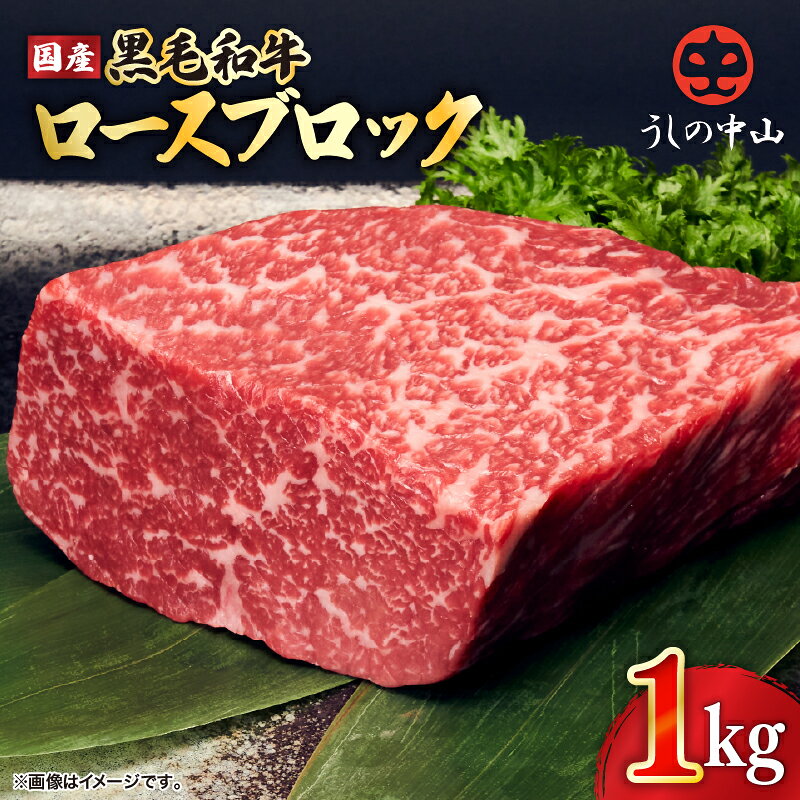 【ふるさと納税】うしの中山 ロース ブロック 1kg 和牛 黒毛和牛 ステーキ バーベキュー ローストビーフ A4 A5 国産【株式会社nixy 中山亭 鹿屋店】