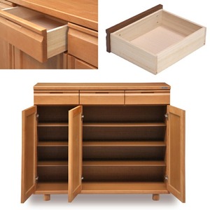 【組立不要】大川家具 シューズボックス［やぐら］ロータイプ 幅120cm（バーチ材） _ 大川家具 シューズボックス やぐら 幅 120cm バーチ材 ロータイプ 国産 靴箱 組立不要 可動棚 有効活