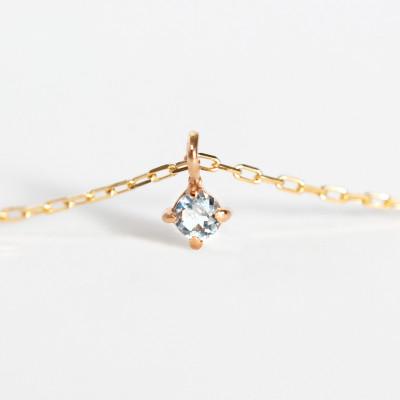 ふるさと納税 大津市 【10金 3月誕生石 アクアマリンネックレス】大人シンプル 華奢見えチェーン 天然石 一粒ペンダント |  | 02