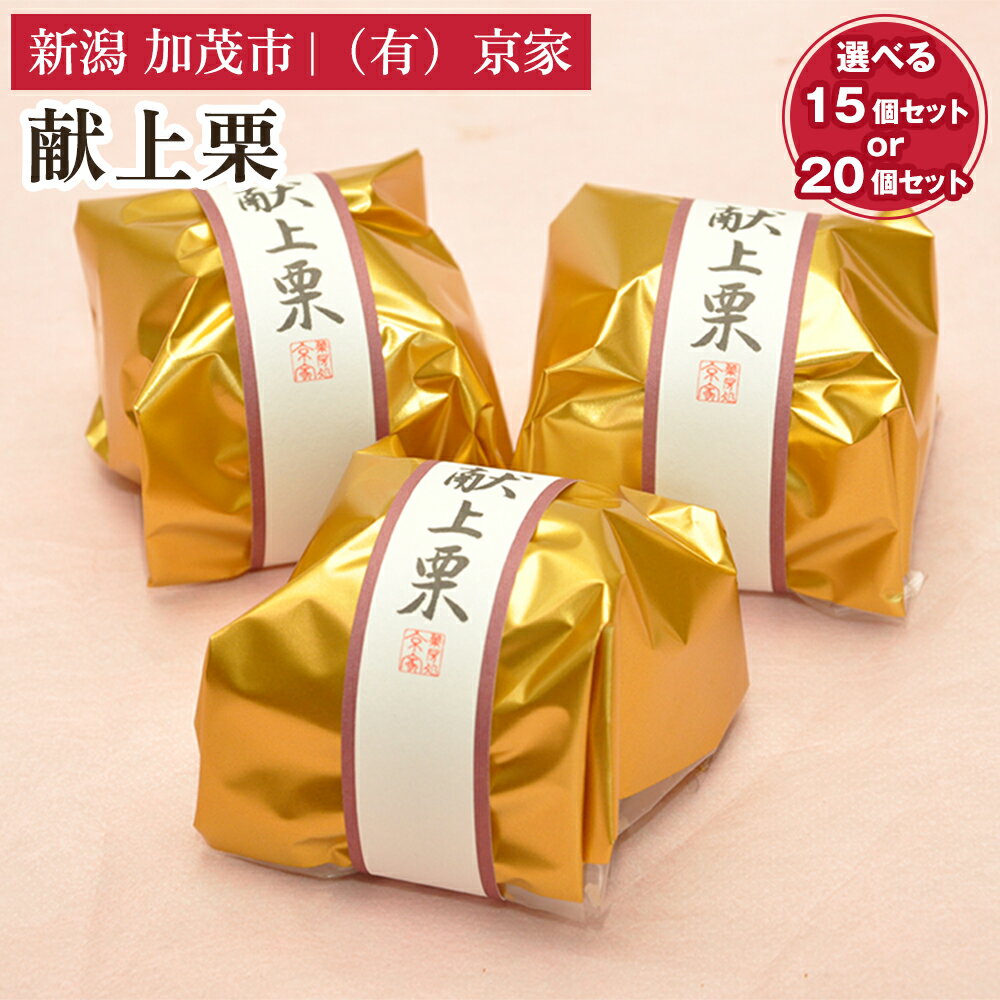 【ふるさと納税】献上栗 選べるセット「15個」or「20個」和菓子 お菓子 スイーツ 和スイーツ くり マロン 焼菓子 焼き菓子 銘菓 京家 加茂市