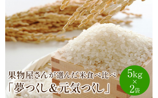 
果物屋さんが選んだ米食べ比べ「夢つくし&元気つくし」5kg×2袋【011-0025】

