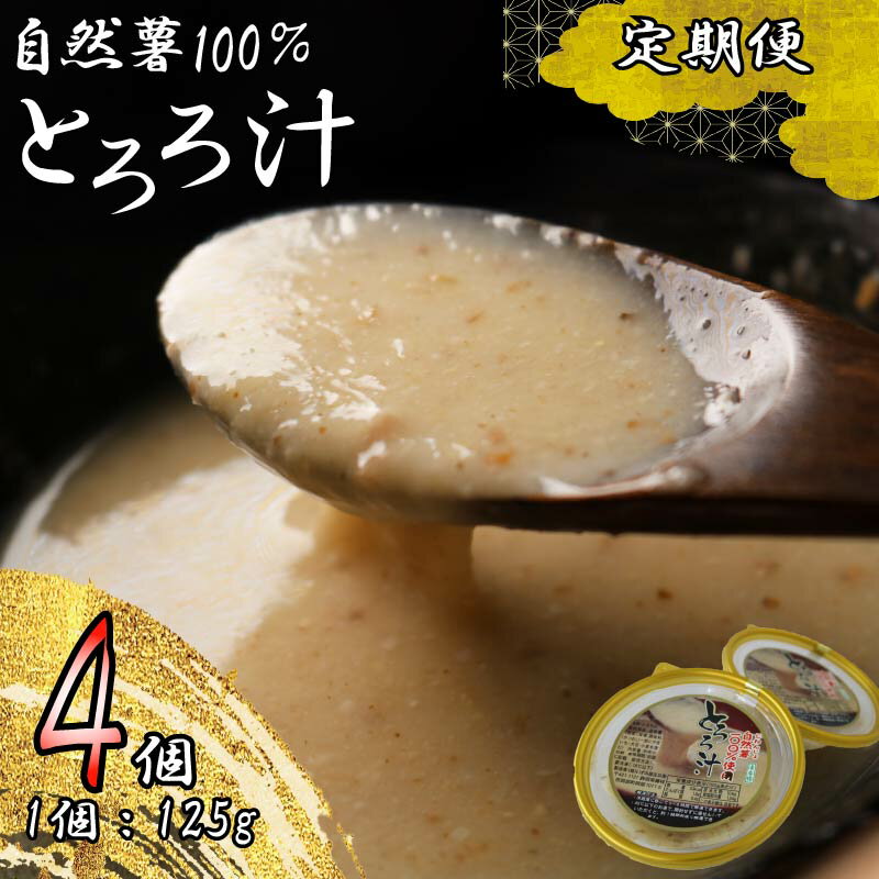 【ふるさと納税】 【全3回定期便】 とろろ 冷凍 125g × 4個 自然薯 100％ 小分け セット とろろ汁 長芋 山芋 農林水産省賞 受賞 ご飯 お供 そば つけ汁 健康 栄養 夏バテ対策 とろろ芋 個包装 敬老の日 ギフト 贈り物 やまいも 薬味 ねばねば食材 藤枝市 静岡県