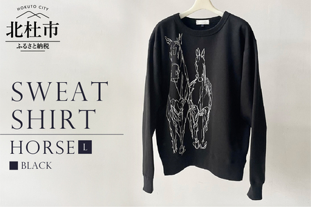HORSE SWEATSHIRT【Lサイズ／BLACK】