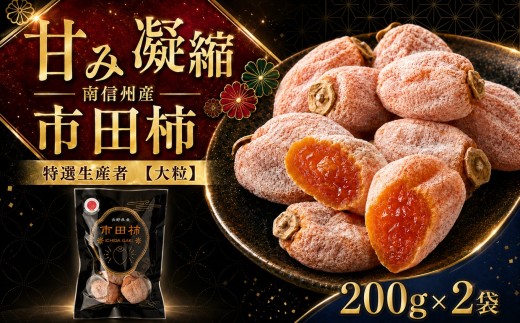 【特選生産者】南信州産 市田柿 400g（200g×2）【大粒】 | マルス信濃物産 ★12/15までのお申し込みで 年内発送 ★ 果物 くだもの フルーツ 柿 かき 市田柿 長野県 信州 南信州 飯田市