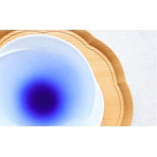 【まるふくオリジナル】有田焼 Blue Gradation Plate 青 ブルー グラデーション 夏の器 涼し気 大皿 パスタ皿 A12-107_イメージ2