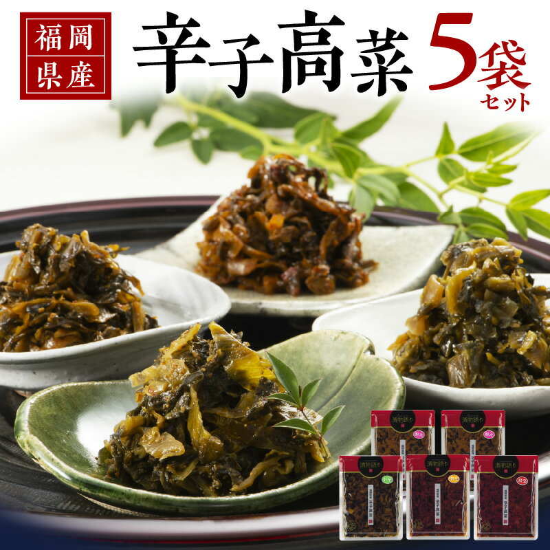 【ふるさと納税】福岡県産 辛子高菜 5枚 セット 4種類 小辛 中辛 激辛 明太 漬物語り こだわり 高菜油炒め ご飯 チャーハン パスタ 高菜チャーハン 高菜パスタ 高菜の油炒め おかず 高菜明太 高菜漬け 高菜漬物 おうちごはん 常備菜 送料無料