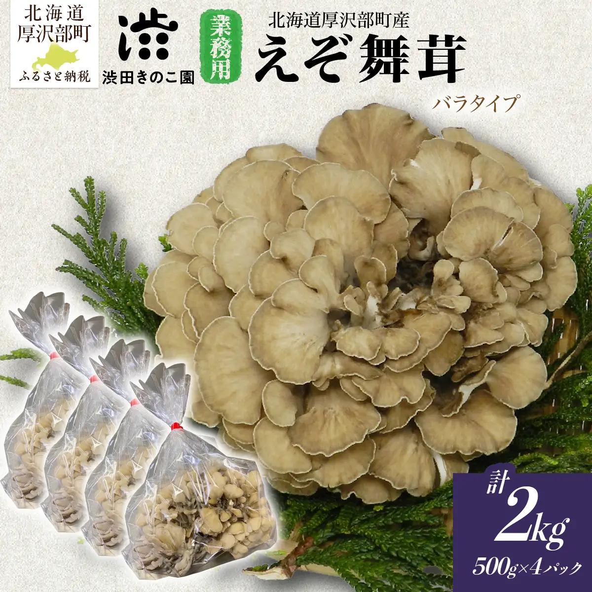 【肉厚・香り豊か】厚沢部の極み えぞ舞茸 500g×4個 ご家庭用（バラタイプ） 北海道厚沢部町産 渋田きのこ園 冷蔵直送 ASM006