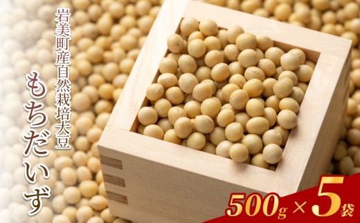 自然栽培大豆 もち大豆 500g×5個｜鳥取 岩美町産 大豆 無農薬 乾燥大豆【32006】
