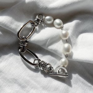 pearl bracelet silver men's【配送不可地域：沖縄県】【1344014】