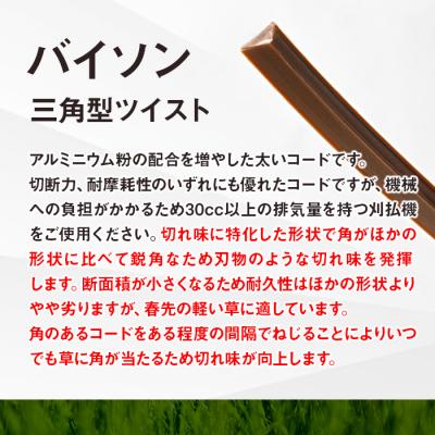ふるさと納税 立科町 刈払機スペア用安全コードキャップ付きナイロンコード20cm×30本入り (バイソン 4.0mm 三角 |  | 03