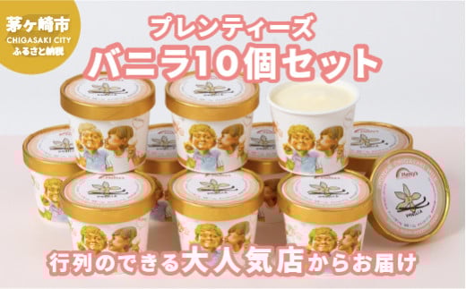 湘南茅ヶ崎の人気店 プレンティーズのアイスクリーム（バニラ10個）【のし有】