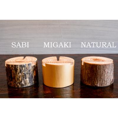 ふるさと納税 宇陀市 森の丸太スタンド　「MIGAKI」　/スマホスタンドとエコバッグセット　杉磨き丸太 |  | 01