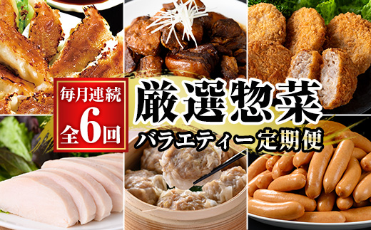 ＼新登場／＜定期便・全6回(毎月)＞鹿児島協同食品バラエティー定期便 国産 鹿児島 豚肉 加工品 惣菜 おかず 弁当 定期便 バラエティ 角煮 メンチカツ 餃子 サラダチキン ウインナー 焼売 時短 手軽 簡単 冷凍 常温【鹿児島協同食品】【E-166H】