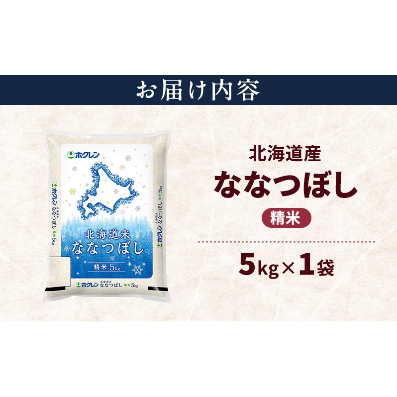 北海道産 ななつぼし 精米 5kg 米 特A 獲得 白米 ごはん 道産米 ブランド米 5キロ お米 ご飯 米 北海道米 JAふらの ホクレン ホクレン米 送料無料 北海道 上富良野町_イメージ2