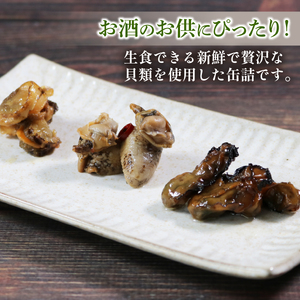 缶詰3種セット ほたて かき つぶ貝 各2個 計6個 帆立 牡蠣 貝 海鮮 魚貝類 魚介類 常備食 常温保存 缶詰 缶 非常食 備蓄 備え 防災 つまみ おつまみ 三陸産 岩手県 大船渡市