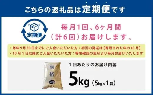 [ 定期1ヶ月毎6回 ] R8 「 悠紀の国 」 秋田県五城目町産あきたこまち 5kg × 1袋 【2026年10月上旬から2027年11月下旬発送予定】 お米 米 こめ コメ 白米 精米 白飯 飯 