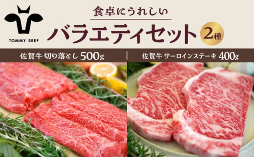 【ふるさと納税】【牧場直送】佐賀牛 食卓にうれしいバラエティ セット（切り落とし（計500g）＆サーロインステーキ（計400g））【有限会社佐賀セントラル牧場】 [IAH202]