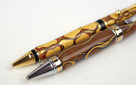 沖縄県産 木製ボールペン (インレイシリーズ / 1本) ボールペン 文房具 ギフト プレゼント おしゃれ 沖縄市 / かねせん工房[BCBS003]