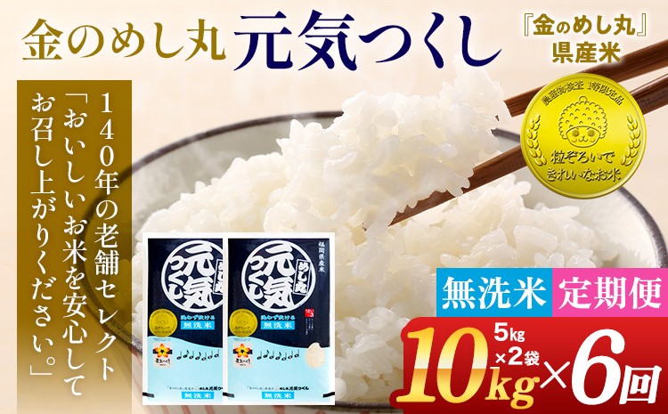 
            【無洗米】 令和7年産 金のめし丸 元気つくし 合計60kg 10kg (5kg×2袋) ×6回 定期便 白米 精米 お米 ご飯 米 精米 お取り寄せ 福岡 お土産 九州 福岡県産 グルメ 福岡県
          