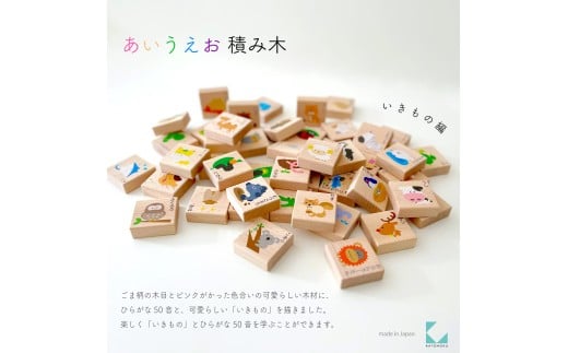 【B-46-A】KATOMOKU　あいうえお積み木　いきもの編 おもちゃ 知育玩具 学習玩具 その他 20000円 G0113a
