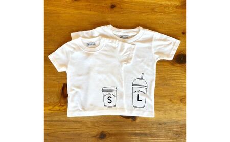 2人兄弟姉妹でおそろい/コーヒーカップ S×L プリント/ Tシャツ2枚組ギフトセット【出産祝い・誕生日・ギフト・プレゼント】 90cm×110cm