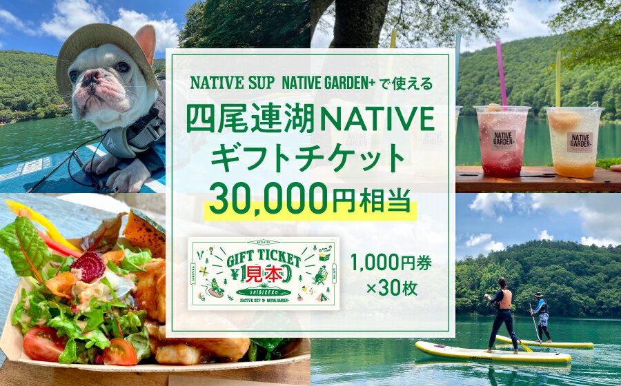 【ふるさと納税】四尾連湖 NATIVEギフトチケット30,000円券　native surf【5839-2079]