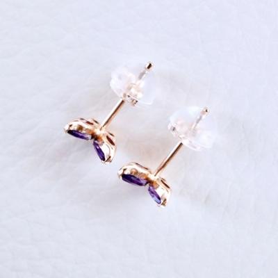 ふるさと納税 甲府市 【ジュエリー】K10 イエローゴールド アメシスト バタフライ 蝶 ピアス 保証書付 SE-2913 |  | 02