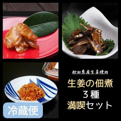ふるさと納税 潟上市 冷蔵便【秋田県産生姜使用】生姜の佃煮シリーズ!3種満喫セット