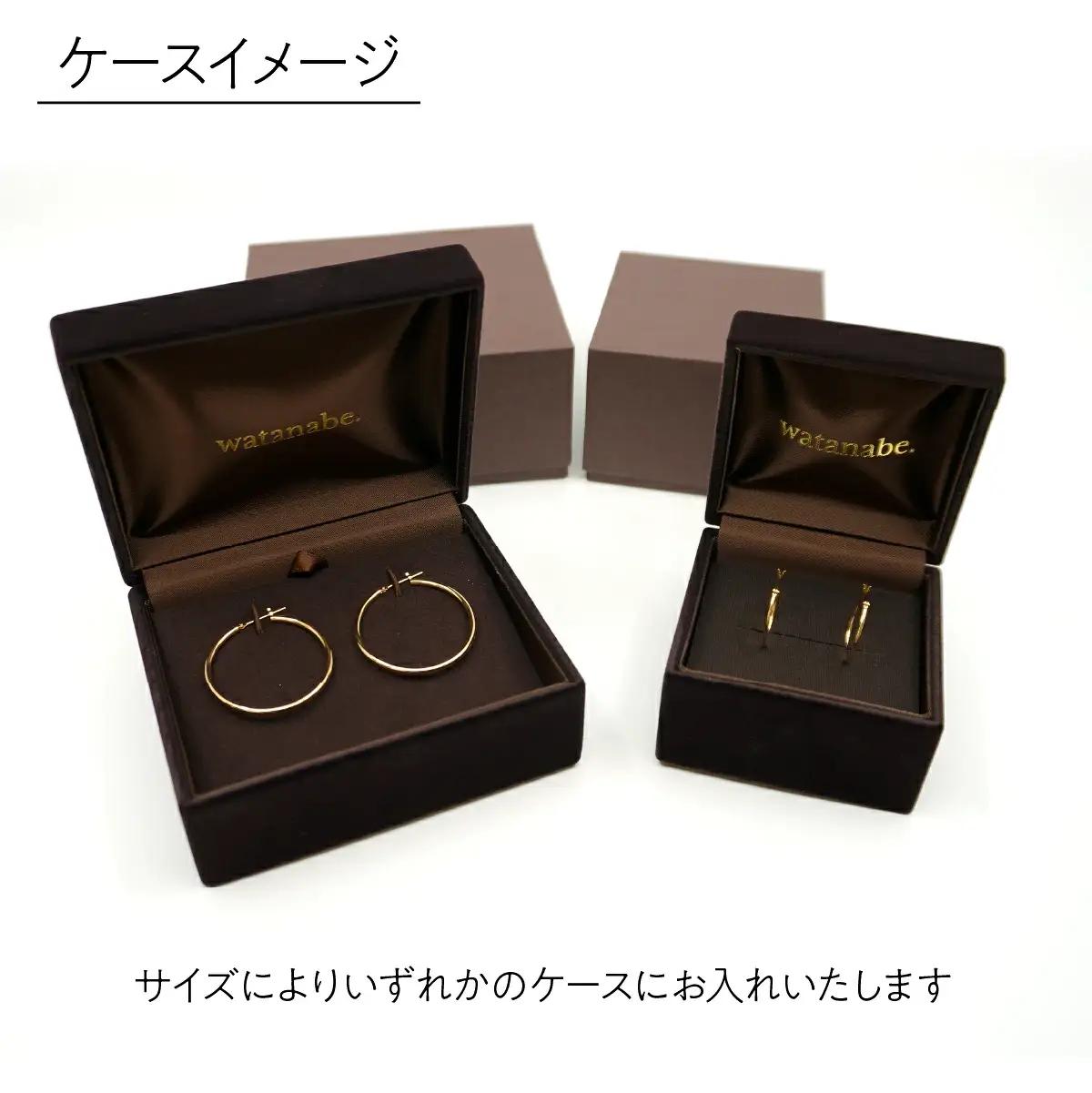 オニキス フープピアス 25mm リブライン （K18フチ付き） SWCA005-25mm