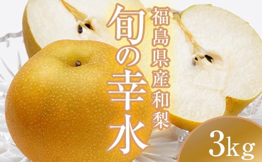阿部農縁　福島県の和梨　甘くて水分豊富な旬のなし　幸水3kg(8～11玉)　ギフト・贈答用 F7X-0059