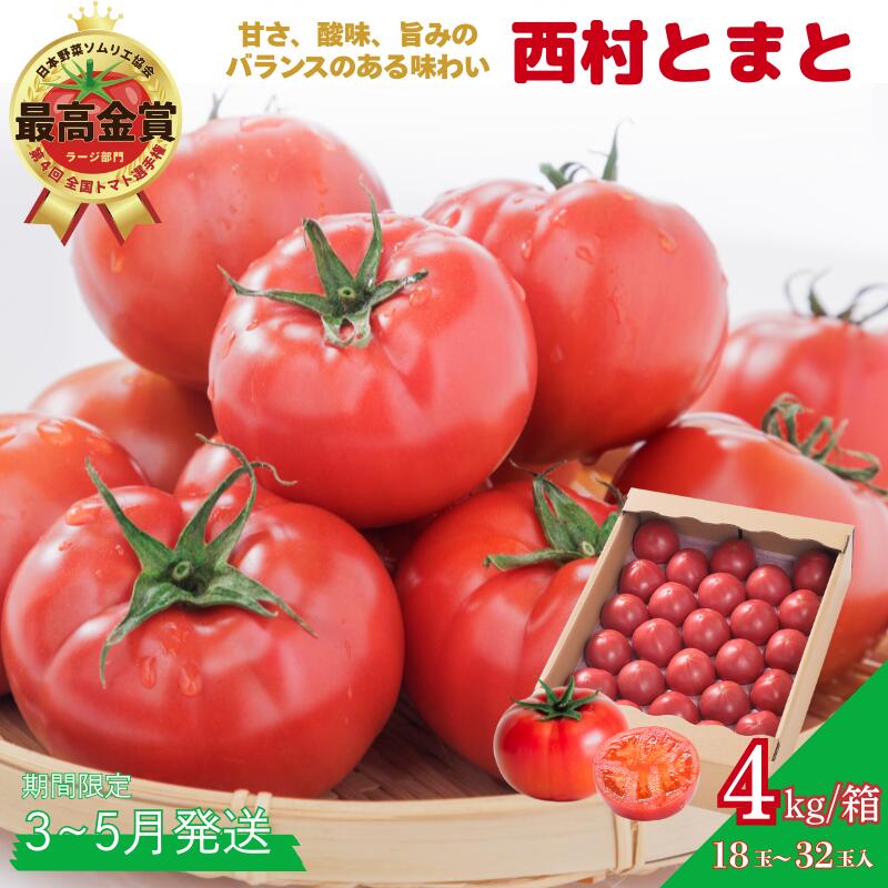 【ふるさと納税】【期間限定】第4回全国トマト選手権にて【最高金賞】の「西村とまと」 3月～5月発送 トマト 野菜 産地直送 佐賀県 佐賀市：B290-009