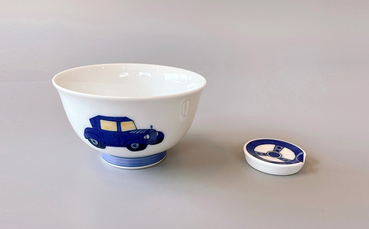 
【伊万里焼/子供】お茶碗1/箸置1/車
