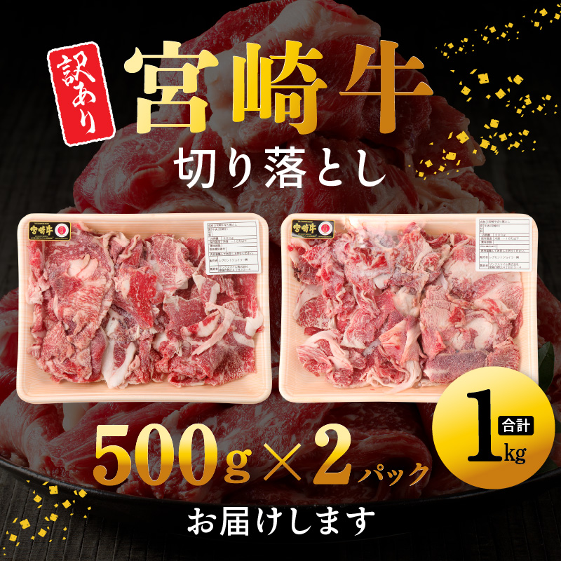【訳あり】宮崎牛切り落とし1kg N0140-YA2250_イメージ2