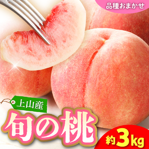 【フルーツ王国直送！】山形旬の桃　３ｋｇ（ゆうぞら、幸茜、白根白桃、紅錦香、他）いずれか１品種　0033-2606