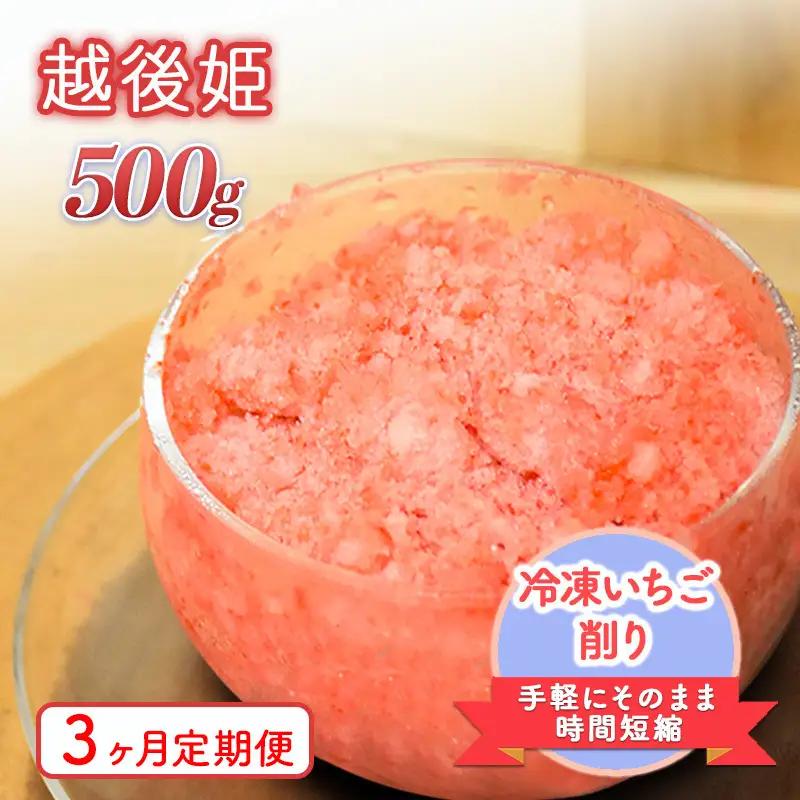 【3ヶ月定期便】削りいちご 越後姫 500g いちご フルーツ