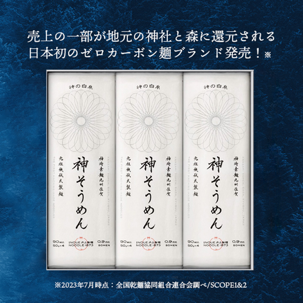 神の白糸「神そうめん」6袋入【神埼そうめん 素麺 SDGs 佐賀県産 夏 ギフト お中元 贈り物 乾麺 保存食 井上製麺】(H057133)
