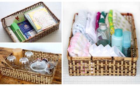 虎竹スクエアバスケット 【書類籠】 【山岸竹材店】