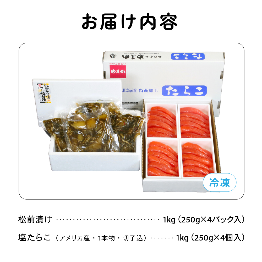 松前漬1kg（250g×4入）･塩たらこ1kg（250g×4入） R001-024_イメージ2