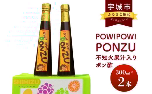 ポン酢 POW!POW!PONZU 不知火果汁入りポン酢 300ml×2本【清水果樹園】